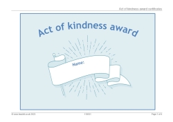 Act of kindness award certificates