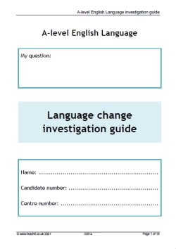 A-level English Language investigation guide