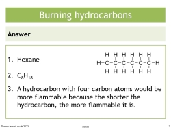 Self study lesson on burning hydrocarbons