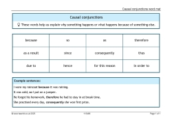 Causal conjunctions word mat