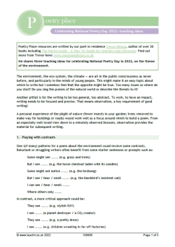 Celebrating National Poetry Day 2022: teaching ideas