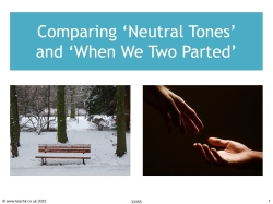Comparing 'Neutral Tones' and 'When We Two Parted'