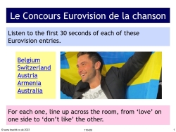 Opinions and comparisons: Le Concours Eurovision de la chanson