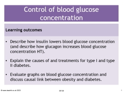 Control of blood glucose concentration