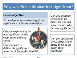 Why was Simon de Montfort significant?