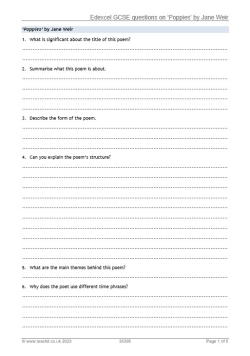 Edexcel GCSE revision questions on Poppies