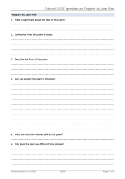 Edexcel GCSE revision questions on Poppies