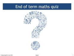 End of term KS3 maths quiz