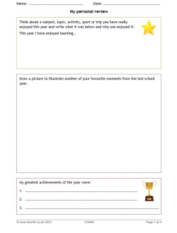 My end of year reflections (KS1)