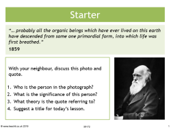 Evolution by natural selection lesson