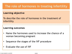 The role of hormones in treating infertility