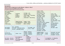 Food, drink, clothes and festivals – sentence builders for GCSE French