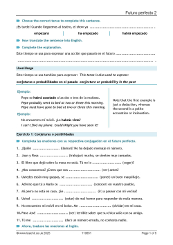 Future perfect tense in Spanish: El futuro de nuestro planeta