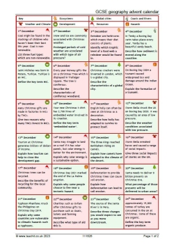 GCSE geography advent calendar