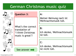German Christmas music quiz