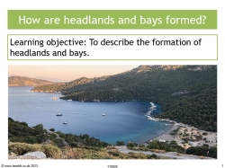How are headlands and bays formed?