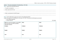 Hitler's rise to power, 1919–1933: Review sheets