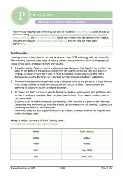 'Homing' by Liz Berry teaching resources