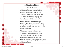 ‘In Flanders Fields’ – poetry analysis