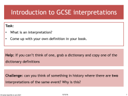 Image of introduction to GCSE interpretations resource