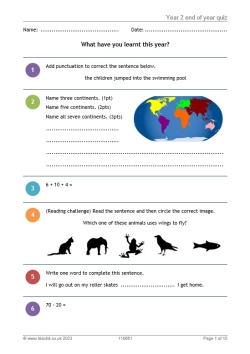 Year 2 end of year quiz