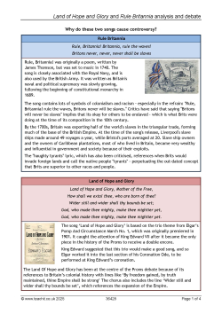 'Land of Hope and Glory' and 'Rule Britannia' analysis and debate