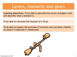 Levers, moments and gears