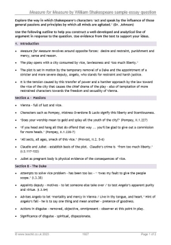 Measure for Measure passions essay plan
