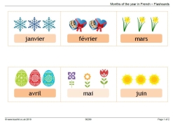 Months of the year in French (January to June)