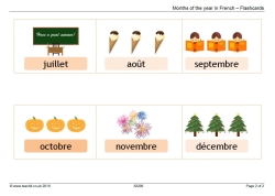 Months of the year in French (July to December)