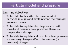 Particle model and pressure