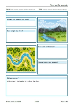 Rivers fact file template