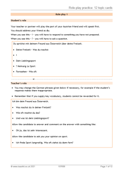 Image of role-play practice: 12 topic cards resource