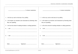Science students' resolutions template