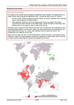 What were the causes of the Second Boer War?