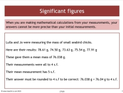 Questions using significant figures and scientific notation