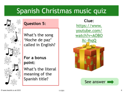 Spanish Christmas music quiz