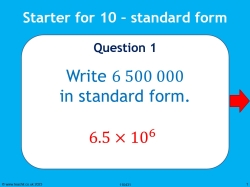 Starter for 10 – standard form quiz