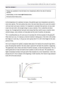 How temperature affects the rate of reaction