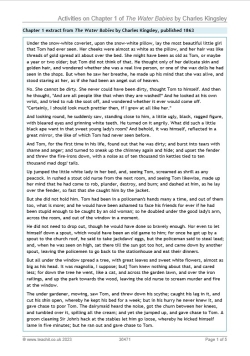 The Water Babies reading comprehension questions