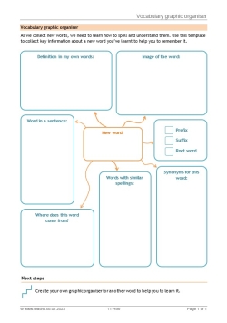 New vocabulary graphic organiser 
