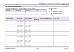 GCSE MFL vocabulary tracking template - Class template