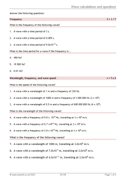 Wave calculations and questions resource image