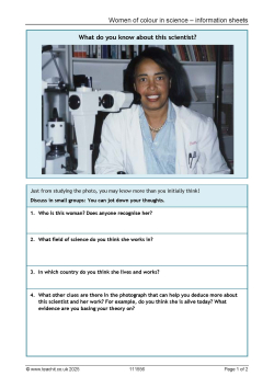Women of colour in science research activity
