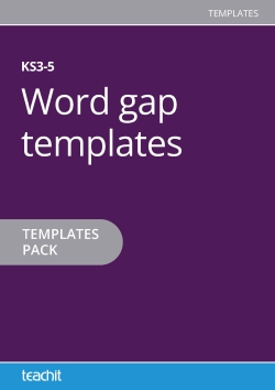 Word gap templates cover