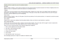 Jobs and work experience – sentence builders for GCSE French