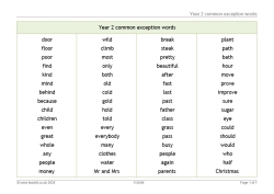 Year 2 common exception words