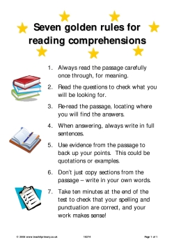 Seven golden rules for reading comprehensions