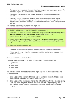 Comprehensive revision sheet