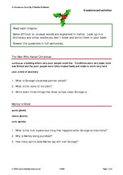 A Christmas Carol - questions and activities